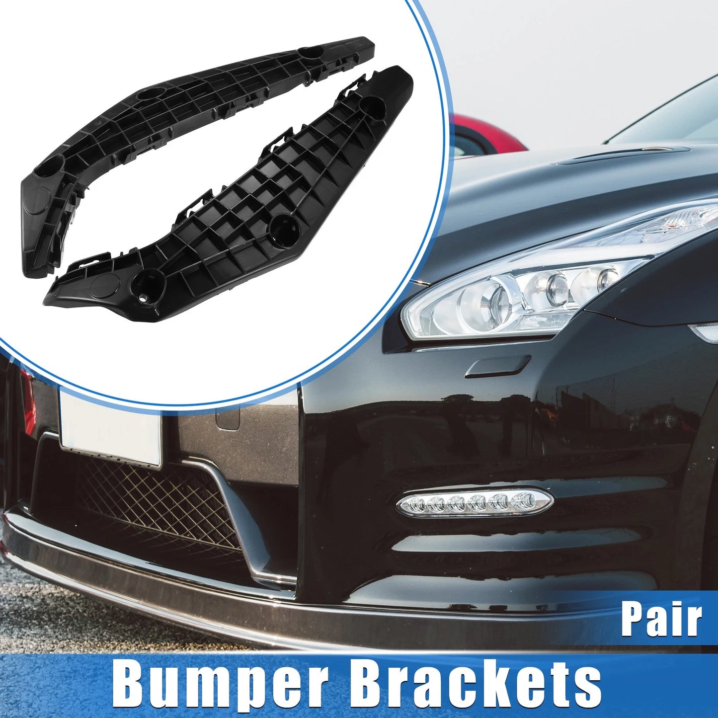 Bumper Brackets Covers for Toyota Highlander (2014-2019) - 2 x Black