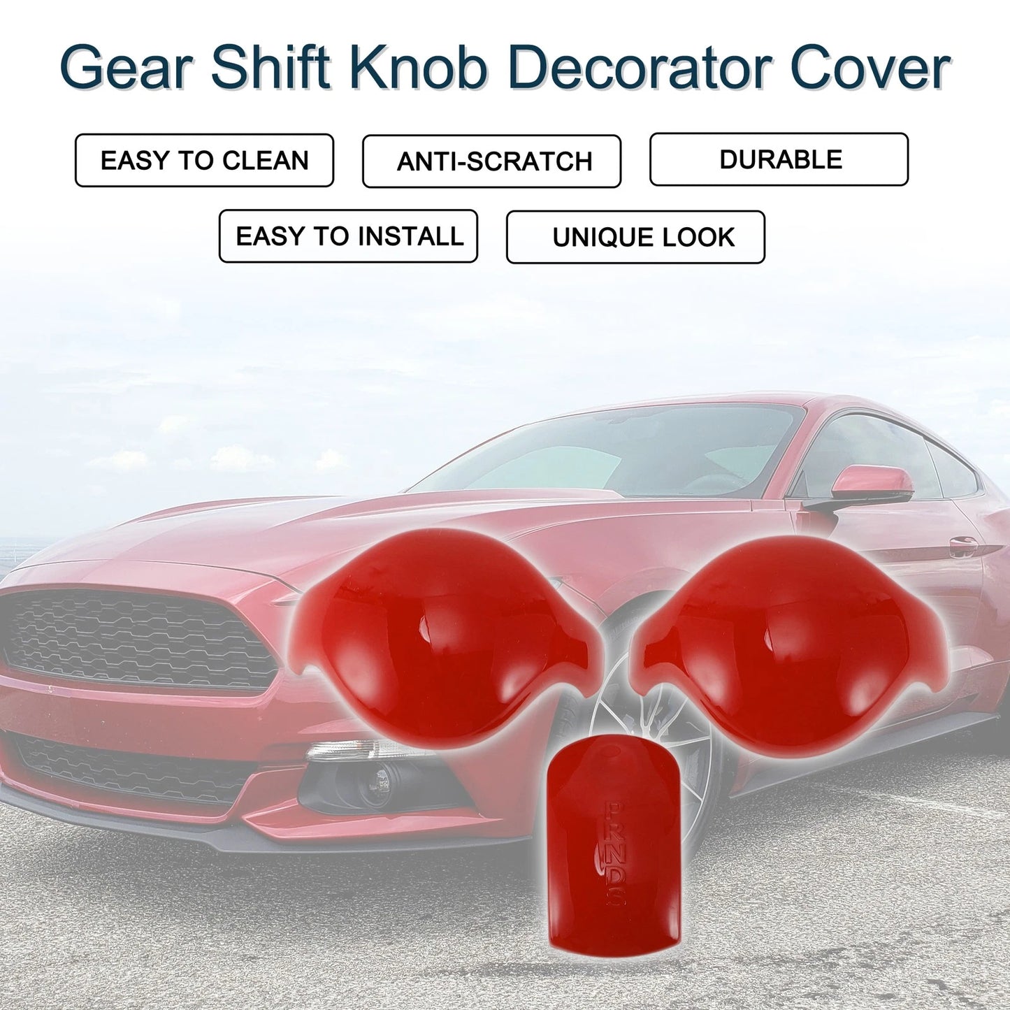 Red Gear Shift Knob Cover for Ford Mustang (2015-2023)