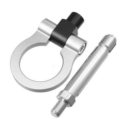 Silver Tone Round Front Rear Bumper Trailer Ring Eye Towing for Honda Fit (2009-2014)