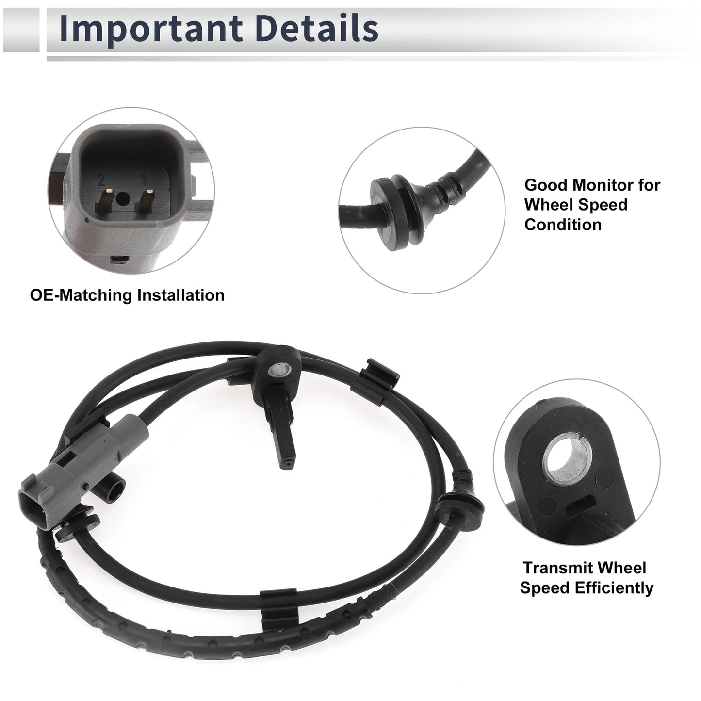 Front Left ABS Wheel Speed Sensor for Chevrolet Sonic (2012-2020)