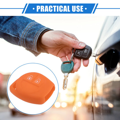 Car Remote Key Fob Case Protectors for Suzuki 2 Button Silicone Orange