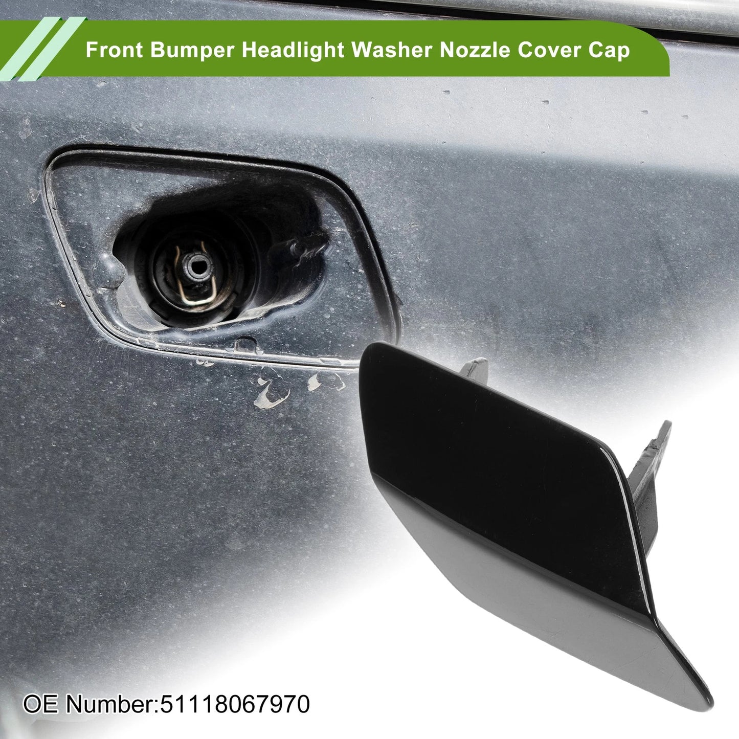 Front Right Washer Nozzle Cover for BMW 320i (2013-2018) - Black Cap