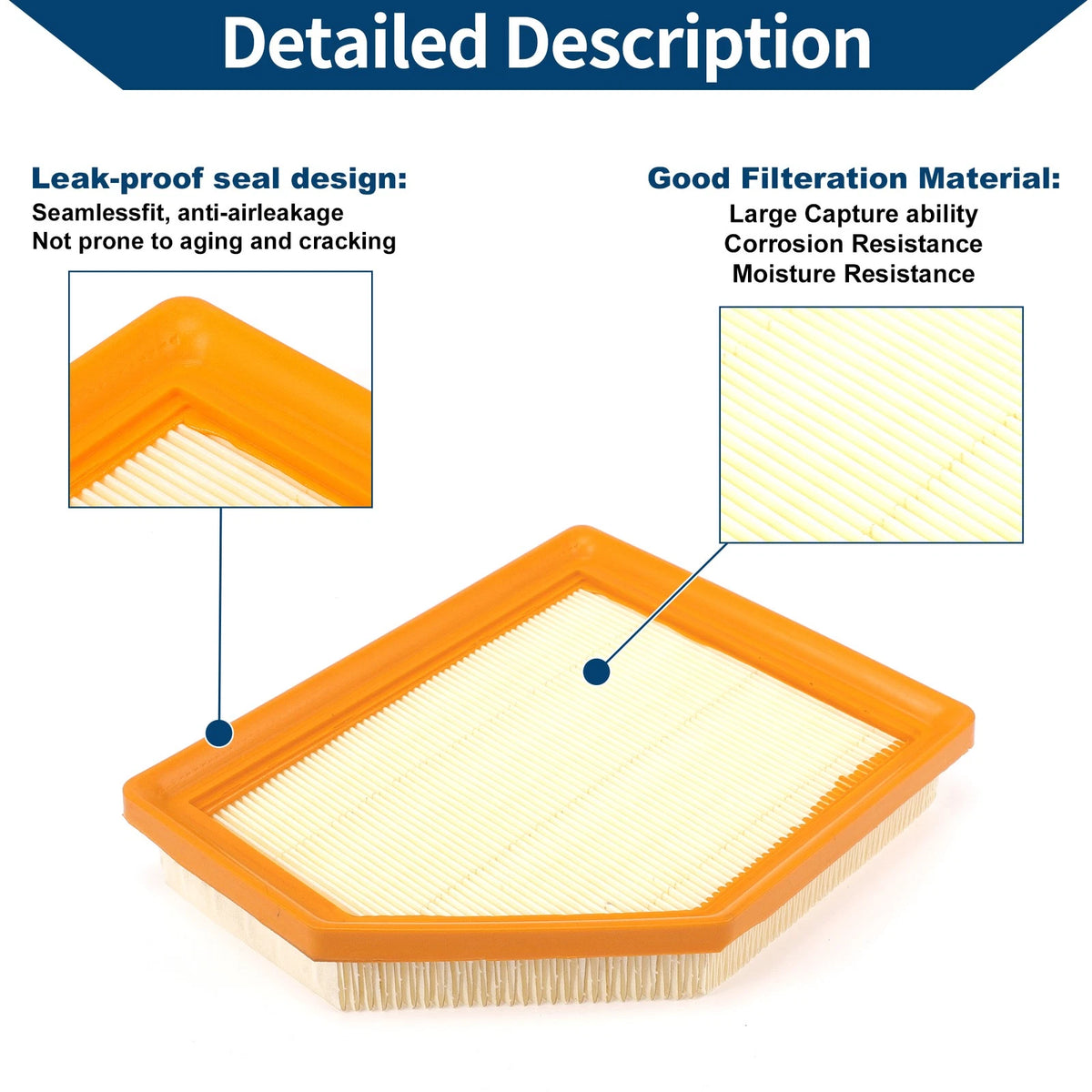 Engine Air Filter No.165466LA0A for Nissan Sentra 2.0L (2020-2024) 1 Pcs