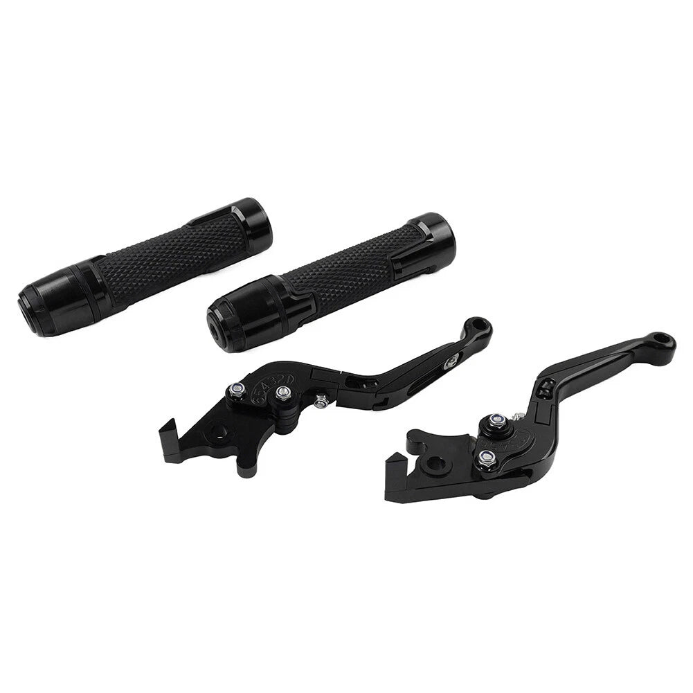 Black Extendable Brake Clutch Lever Grip Set for Honda CB1100 CB1300 (2013-2023)