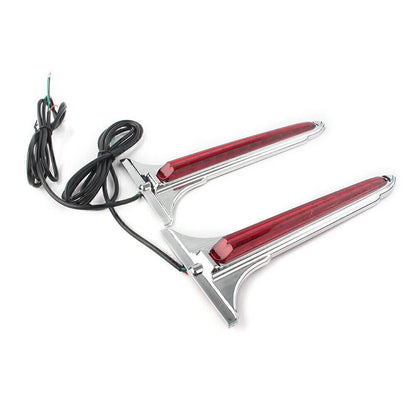 2 x Chrome LED Rear Saddlebag Accent Lights with Red Lens for Harley Touring
