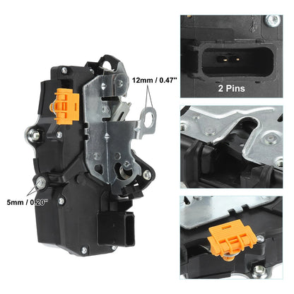 Front Left Door Latch Lock Actuator for Chevrolet Cobalt Black Silver Tone