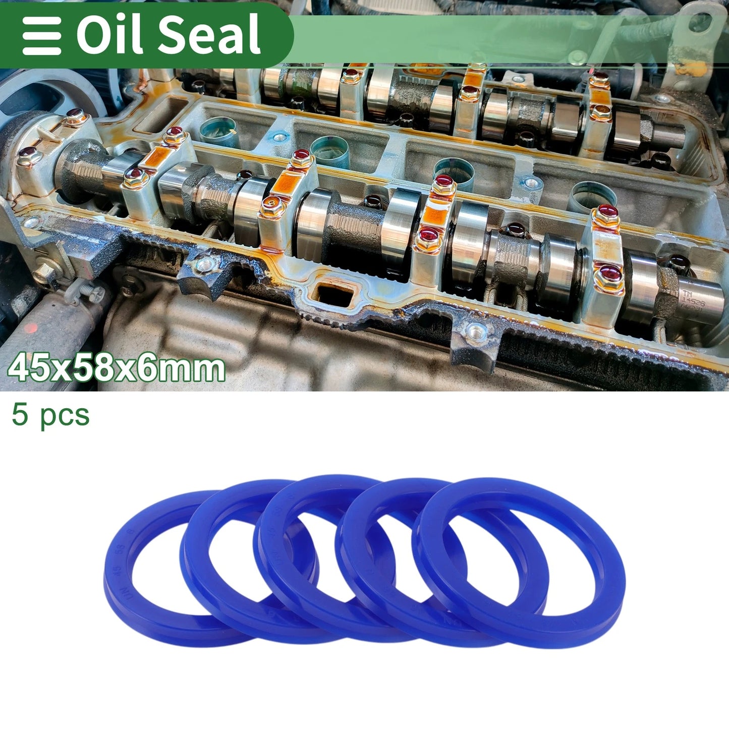 Oil Seal / 45x58x6mm / Seal Ring Rotary Shaft TPU Blue 5pcs for Make Model