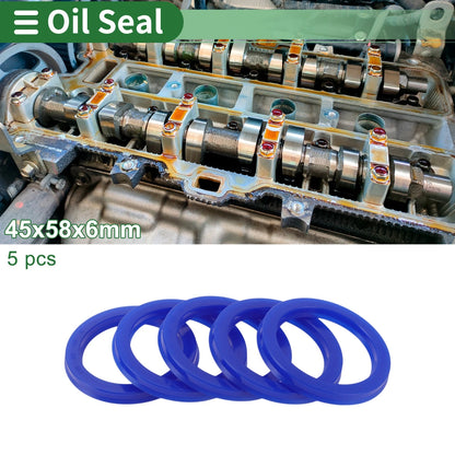 Oil Seal / 45x58x6mm / Seal Ring Rotary Shaft TPU Blue 5pcs for Make Model