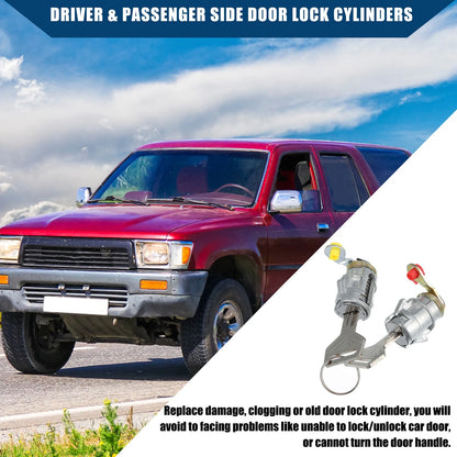 Set Car Door Lock Cylinder W/ Keys for Toyota 4Runner Pickup (1996-2002)