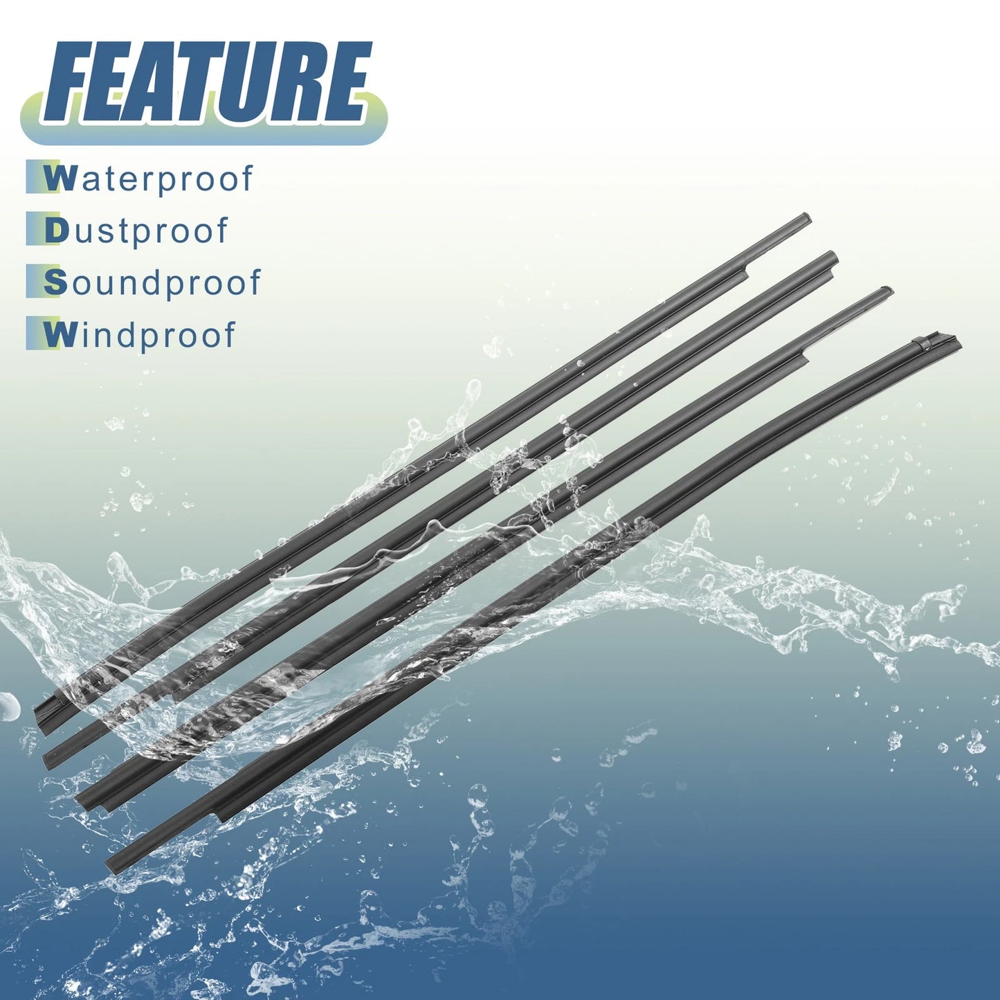 4pcs Window Weatherstrip Door Seal for Toyota Sequoia (2008-2022)