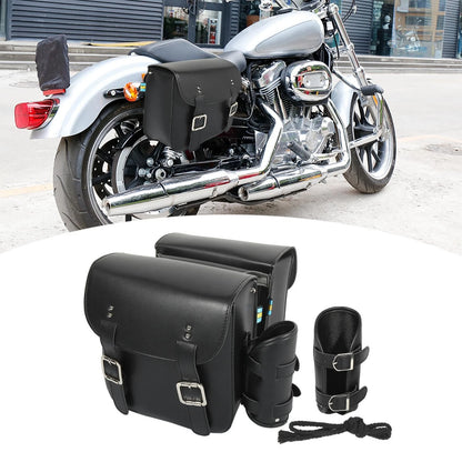 1 Pair Saddlebag Side Tool Bags for Motorcycle Faux Leather