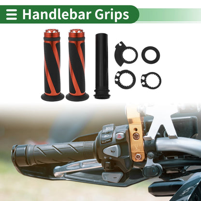 Hand Grips Cover Kit 7/8 22mm for Motorcycle Black Orange
