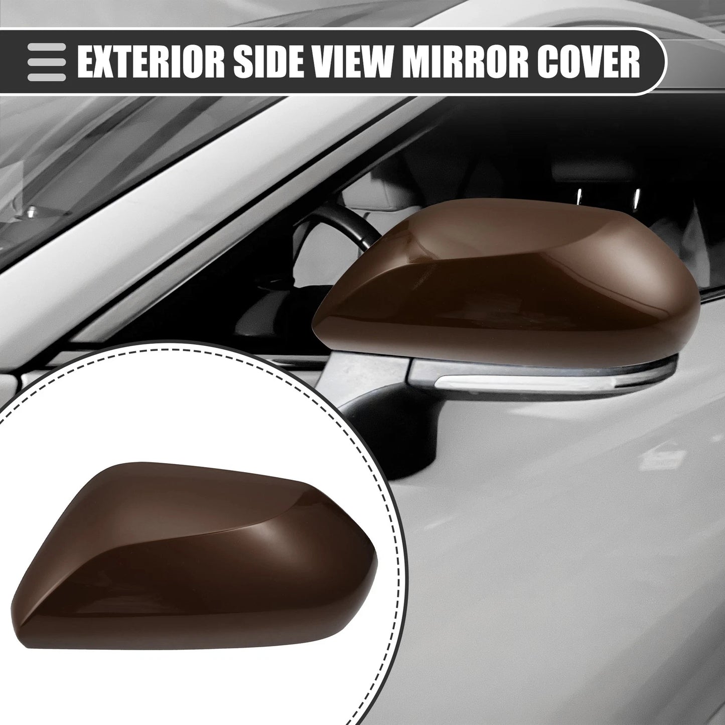 Left Side Mirror Cover Cap for Toyota Camry 2.5L L4 (2018-2023) Brown