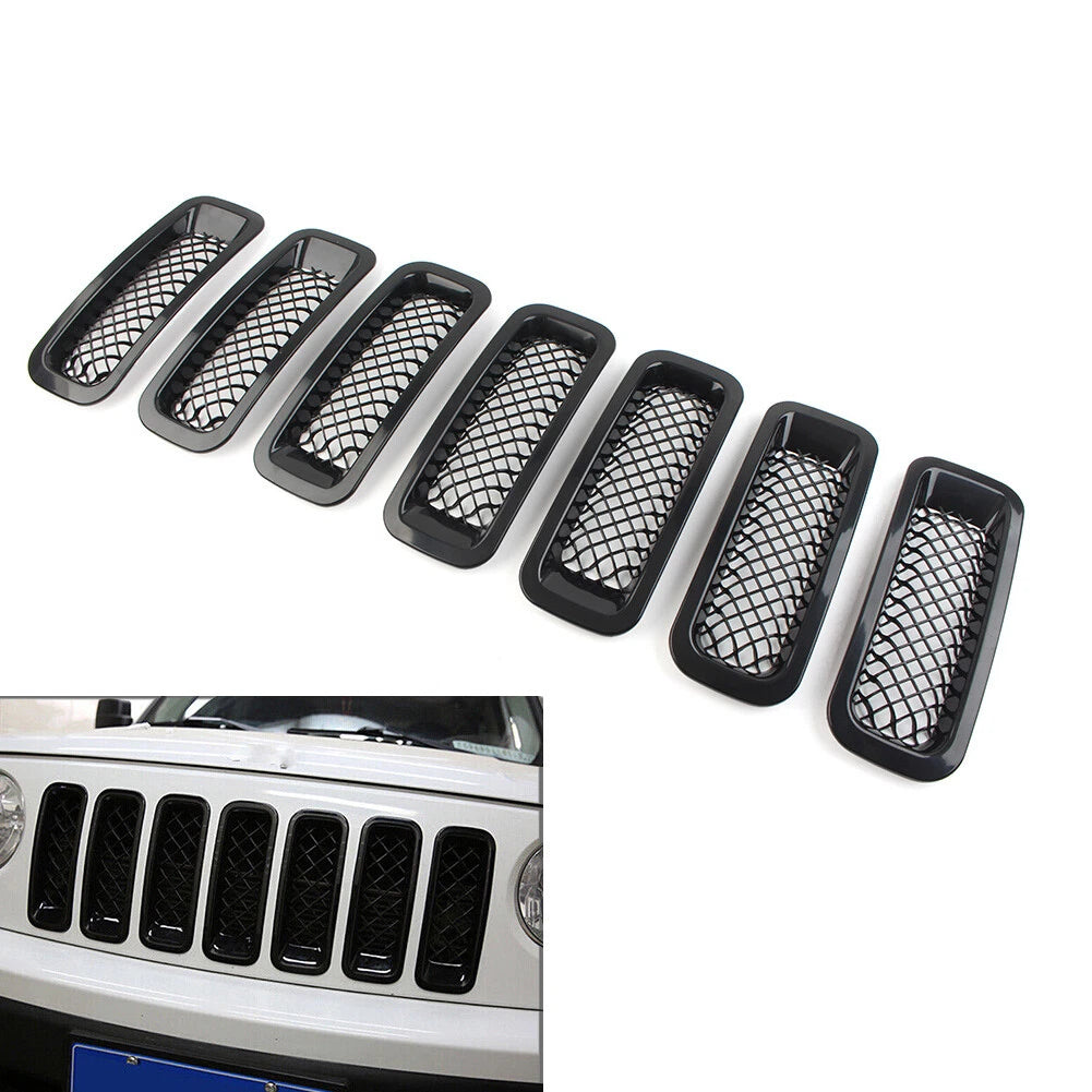 7 Pcs Front Mesh Grille Cover for Jeep Patriot (2011-2017)