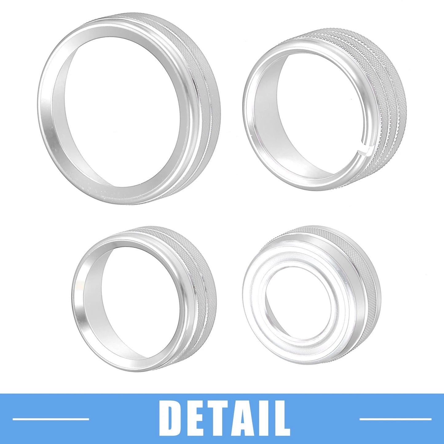 8 Pcs Car AC Vent Ring Cover Trim for GMC Sierra Aluminum Alloy Silver Tone