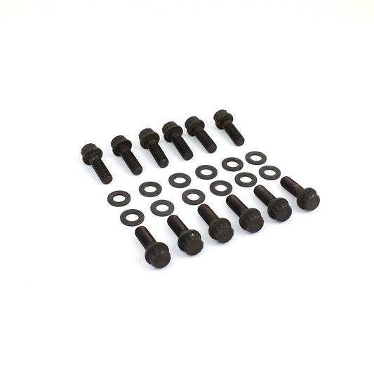 12 Point Black Oxide Intake Manifold Bolt Kit for Chevy SBC 350