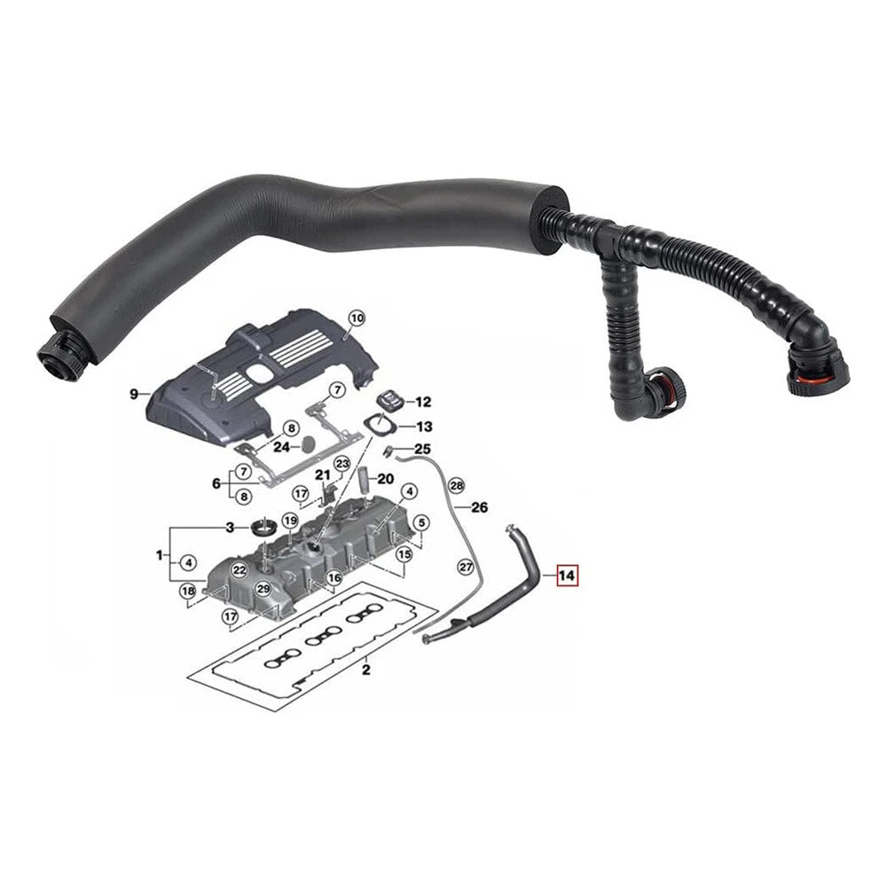 PCV Crankcase Vent Hose for BMW 1 3 5 X Z Series (2011-2015)