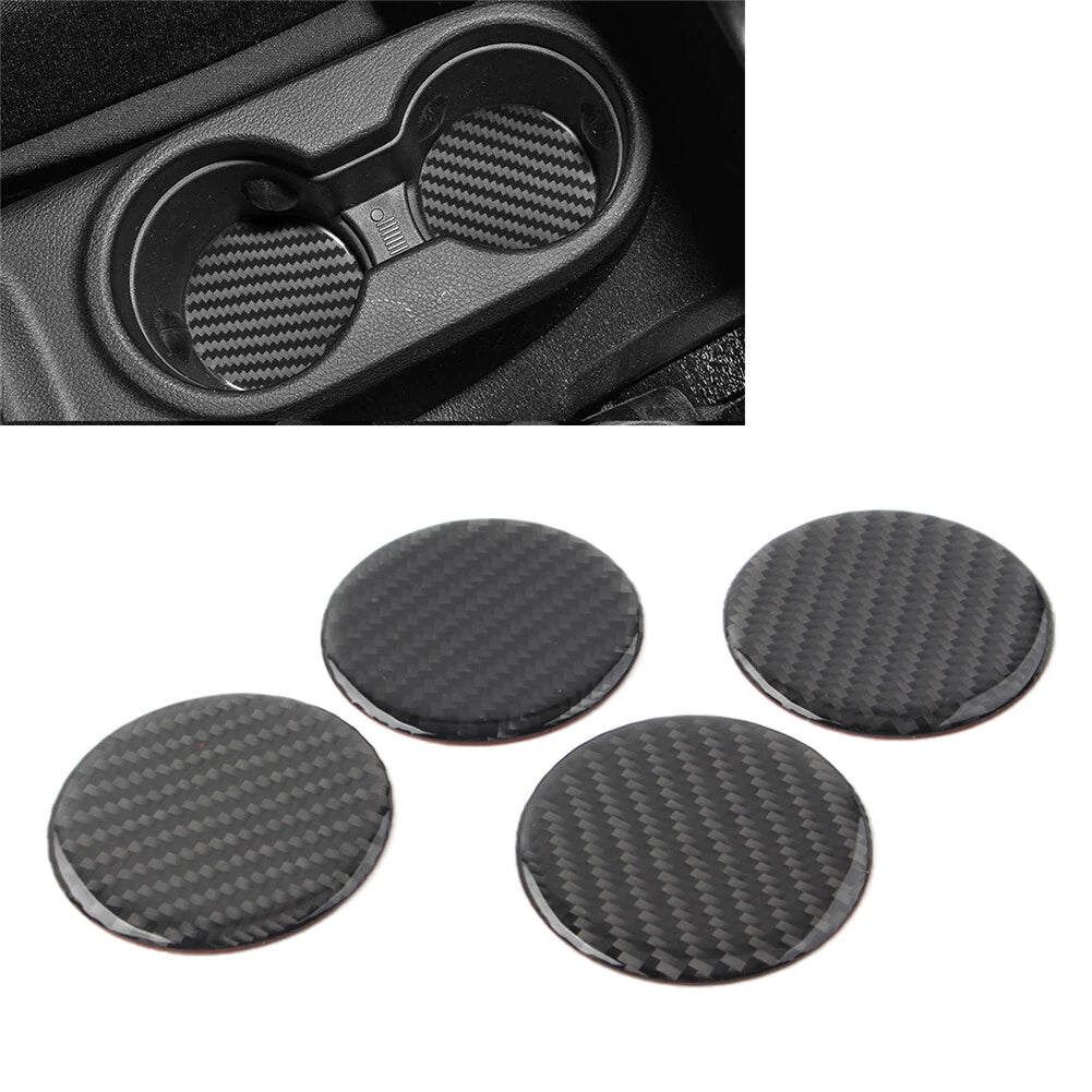 4 x Car Water Cup Holder Mat Cover Trim for Jeep Wrangler (2007-2017)