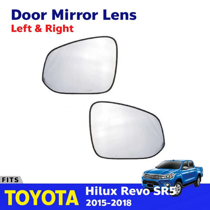 Side Mirror Glass Lens Pair Fits Toyota Hilux Revo SR5 GUN125 M80 SUV 2015-19