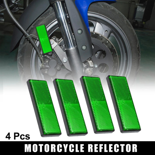 4pcs / M6x0.8 Green Universal Screw Mount Round Warning Reflector for Motorbike