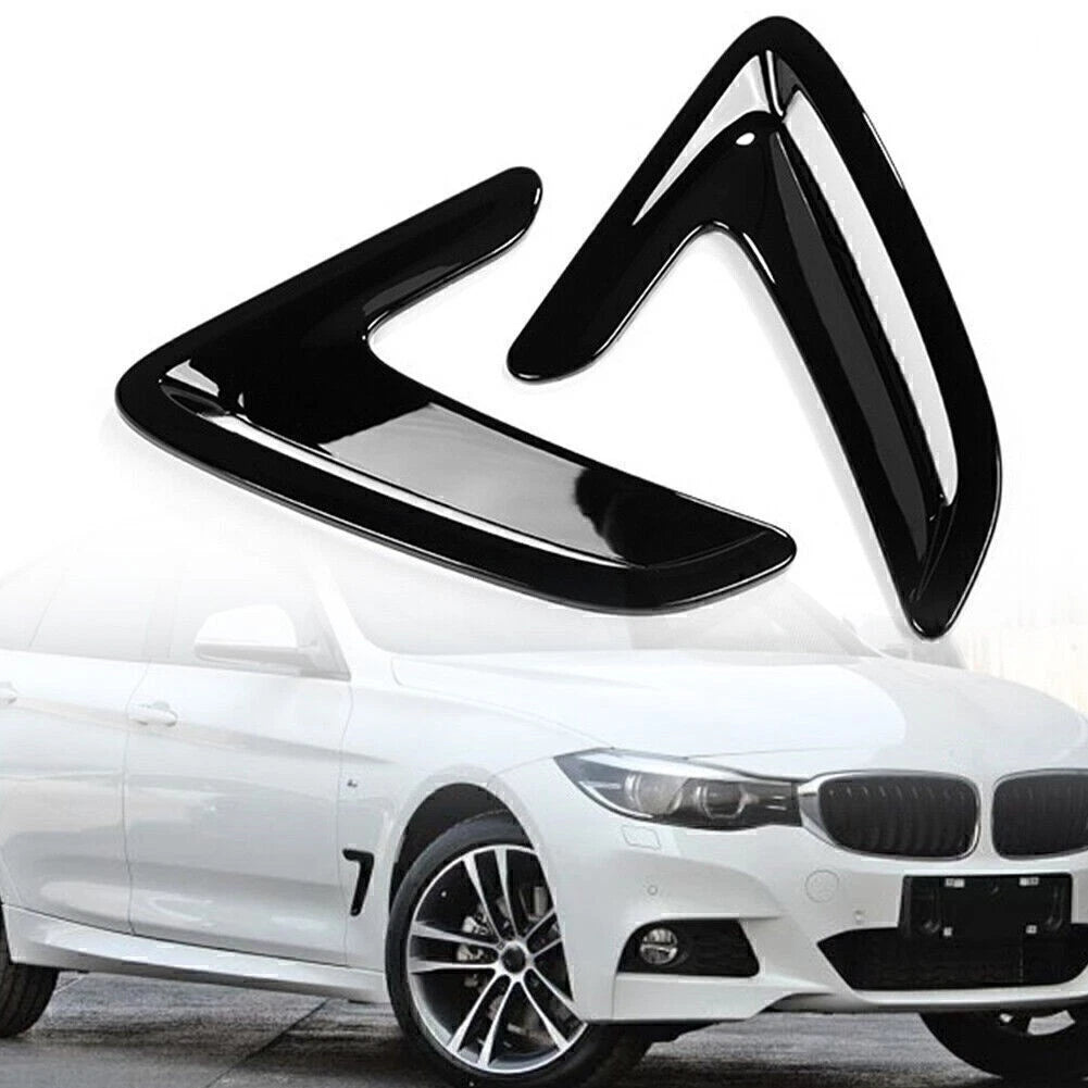 Black Side Body Marker Fender Air Wing Vent Trim for BMW 3 Series GT (2013-2017)