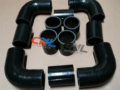 2.25" Aluminum Turbo Piping Kit + Black Hose for Universal