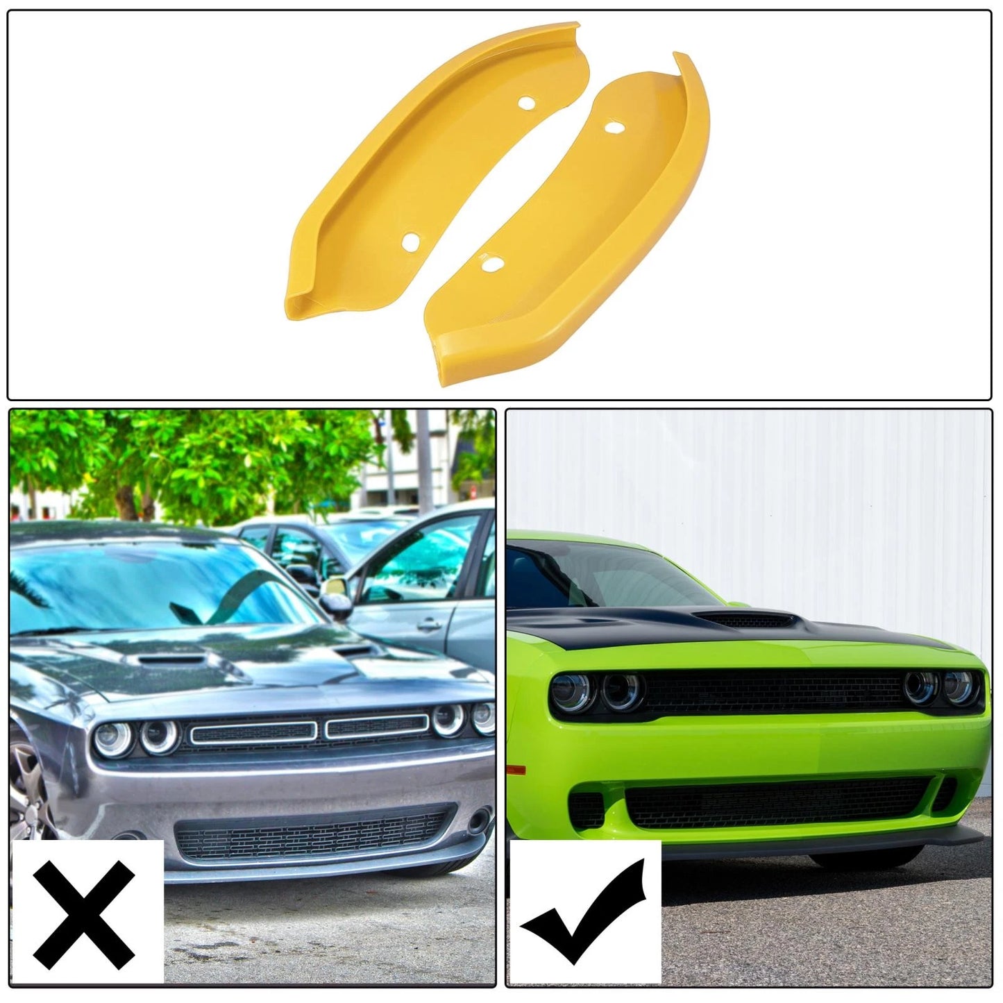 Front Lip Protector Yellow for Dodge Challenger Hellcat (2015 - 2020)
