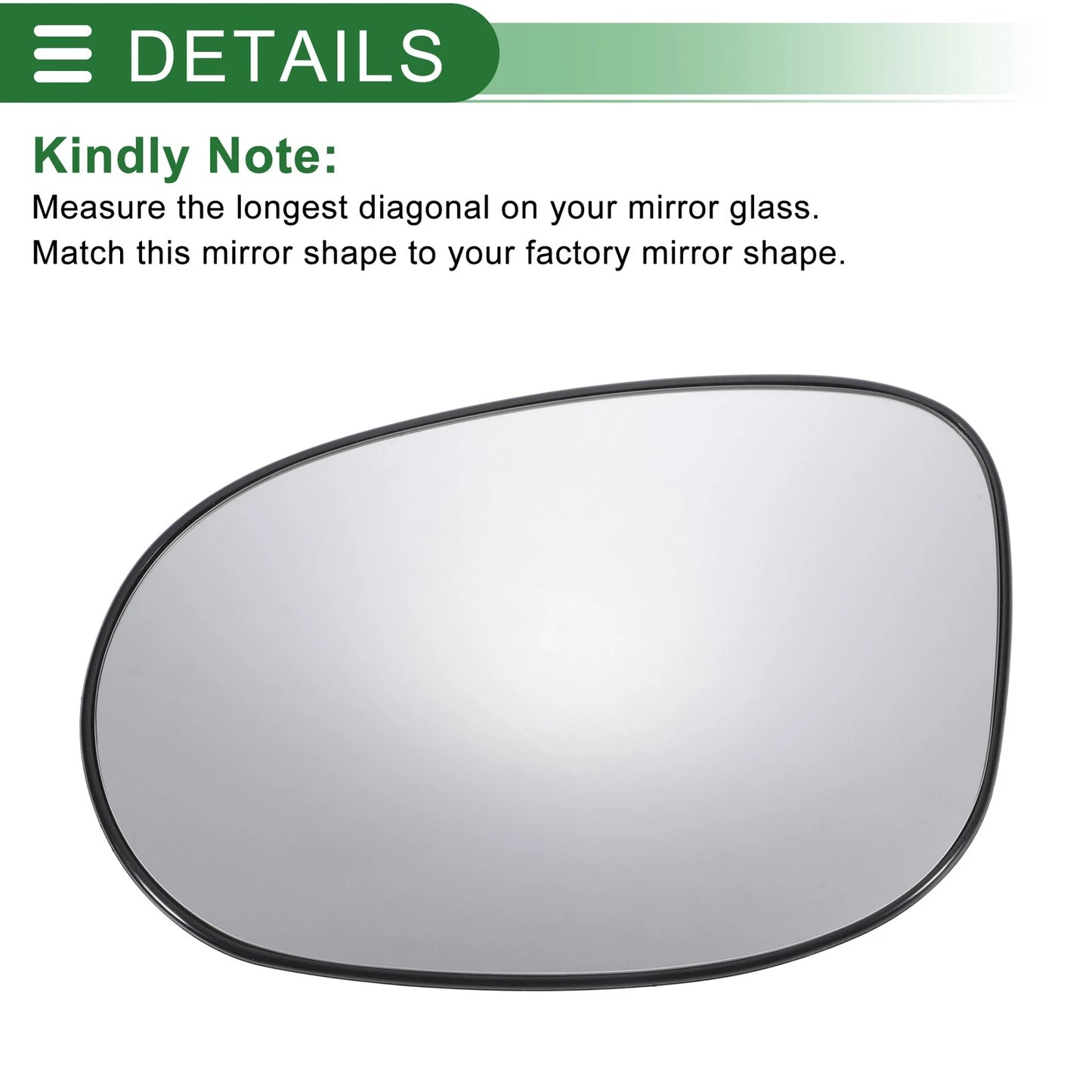 Left Side Heated White Mirror Glass for Ford Ka (2008-2017)