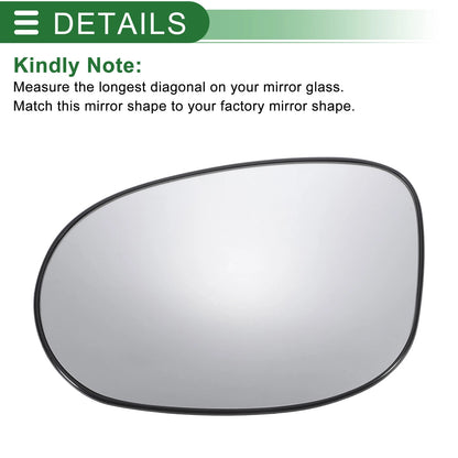 Left Side Heated White Mirror Glass for Ford Ka (2008-2017)