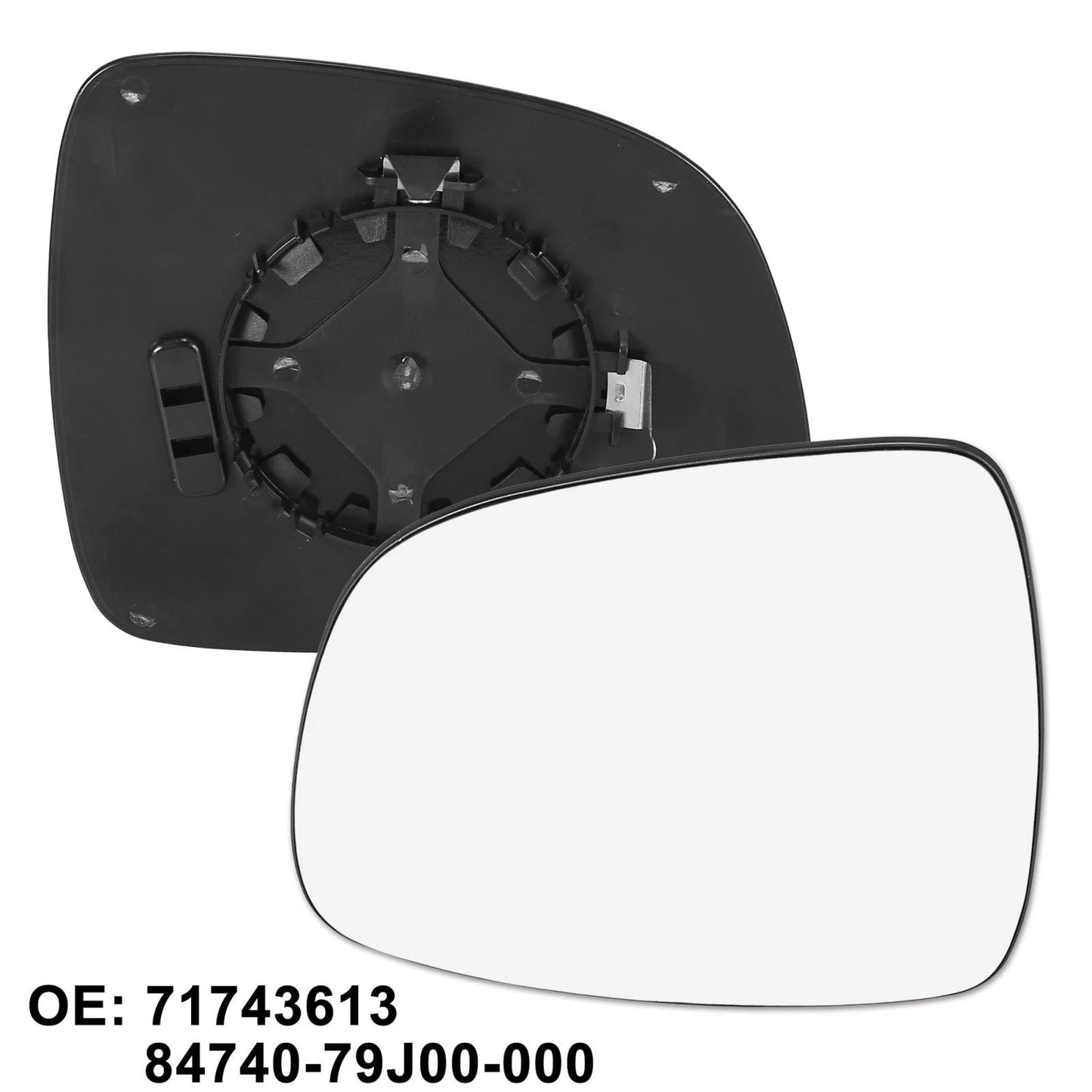 Left Side Mirror Glass with Backing Plate for Suzuki SX4 (2007-2014)