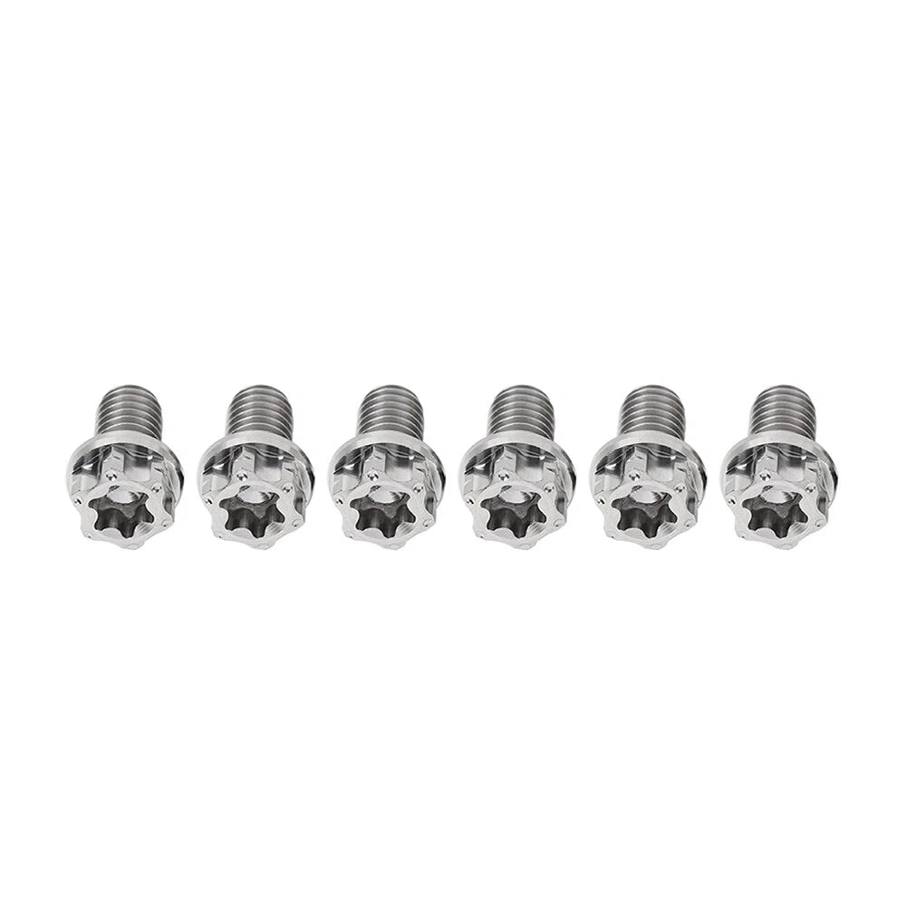 6pcs M6x35mm Titanium Torx Head Flange Screws for Motorcycle Bike Bicycle