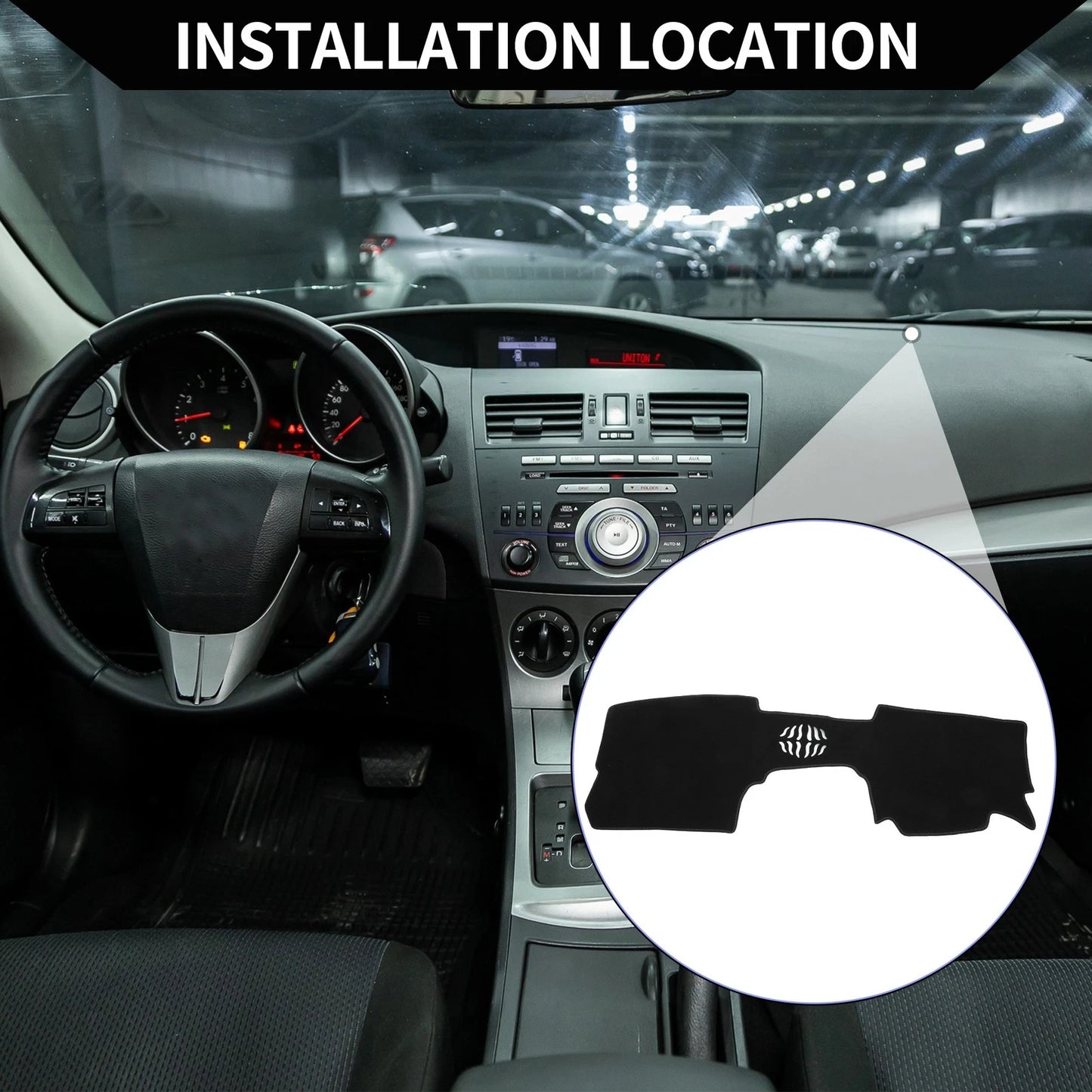 Dashboard Cover Mat for Mazda CX-30 2020-2024 Black Protector Pad 1 Set