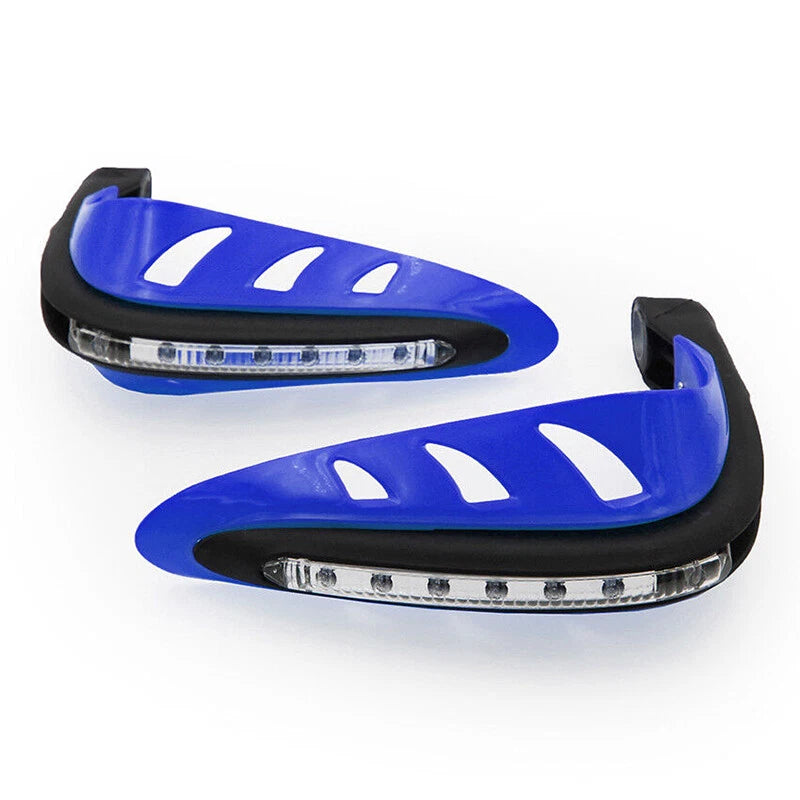 Universal Blue Motorcycle Handguards with LED Lights for Dirt Bikes & ATVs