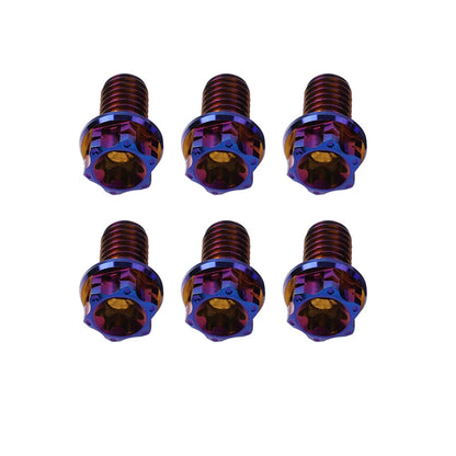 6pcs M6x25mm Titanium Torx Head Flange Screws for Motorcycle Bicycle