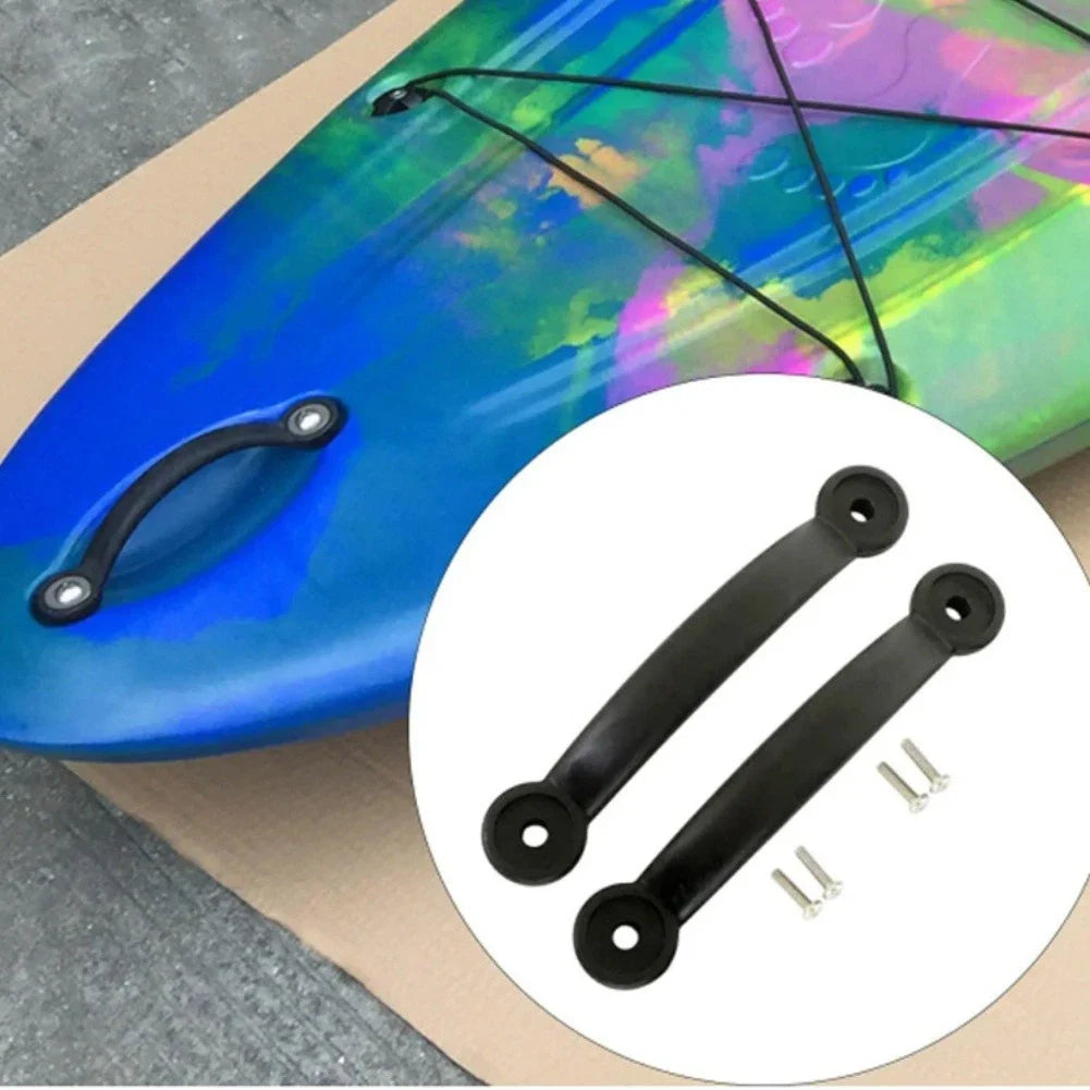 Black PU Plastic Carry Handles Pair for Kayak/Canoe Side Mount