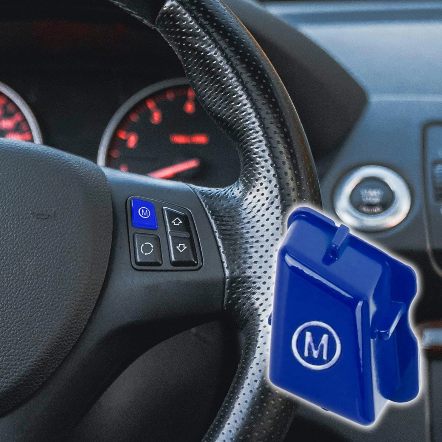 Steering Wheel M Mode Button Switch Cover Blue for BMW E90 E92 (2007-2013)