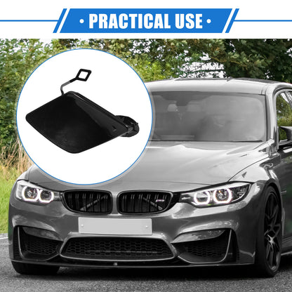Front Right Tow Hook Cover for BMW 320i (2013-2018) Plastic Black