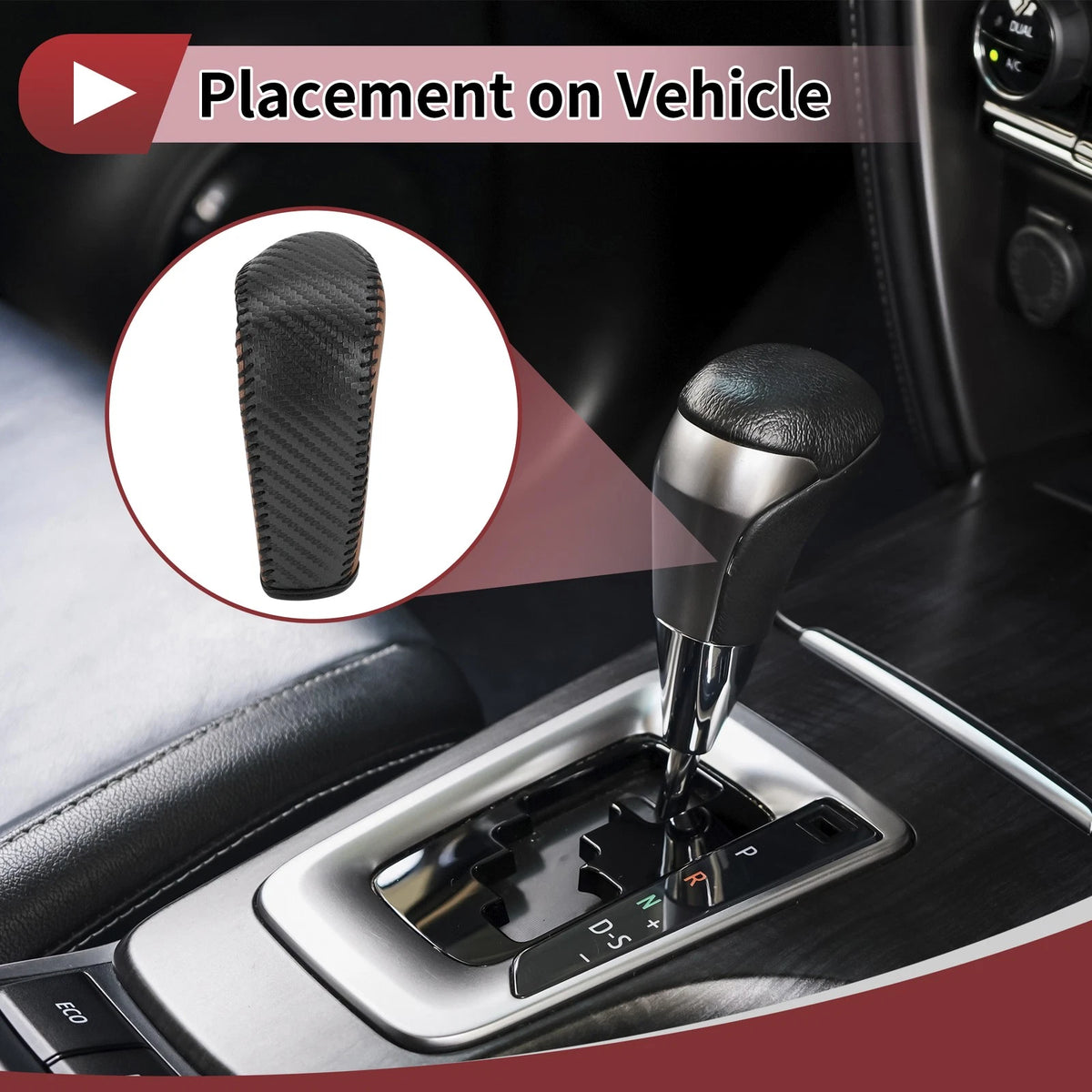 Car Gear Shift Knob Cover for BMW 3 Series E90 2004-2012 Brown Faux Leather