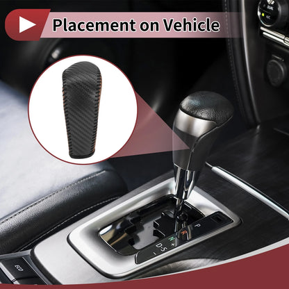 Car Gear Shift Knob Cover for BMW 3 Series E90 2004-2012 Brown Faux Leather