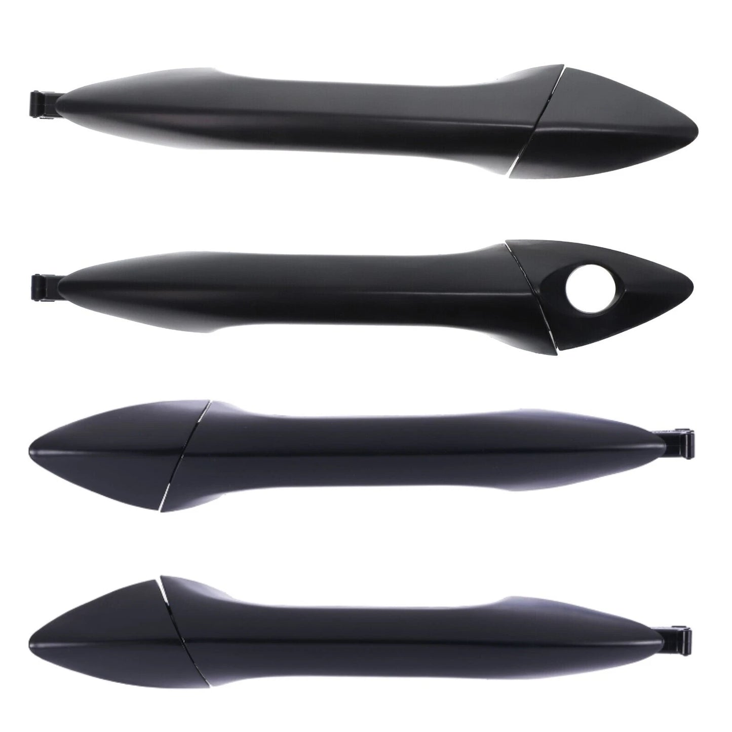 Outer Door Handle Set of 4 for Hyundai Elantra MD (2011-2020) Black Front Rear