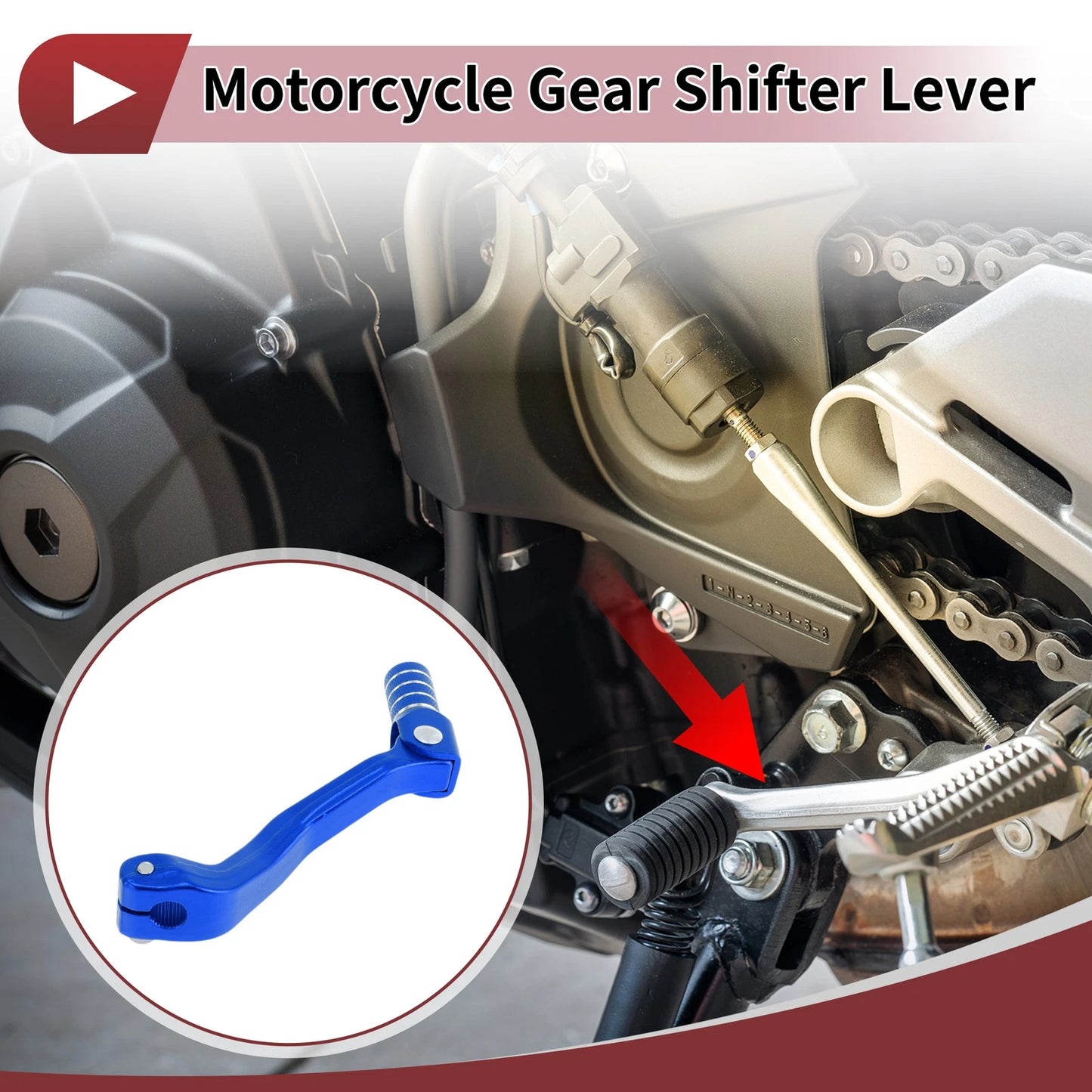 Folding Gear Shifter Lever Blue Silver Tone for Kayo T2