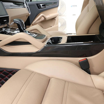 Real Carbon Fiber Side Center Console Panel Trim Fit For Cayenne 2018-2022