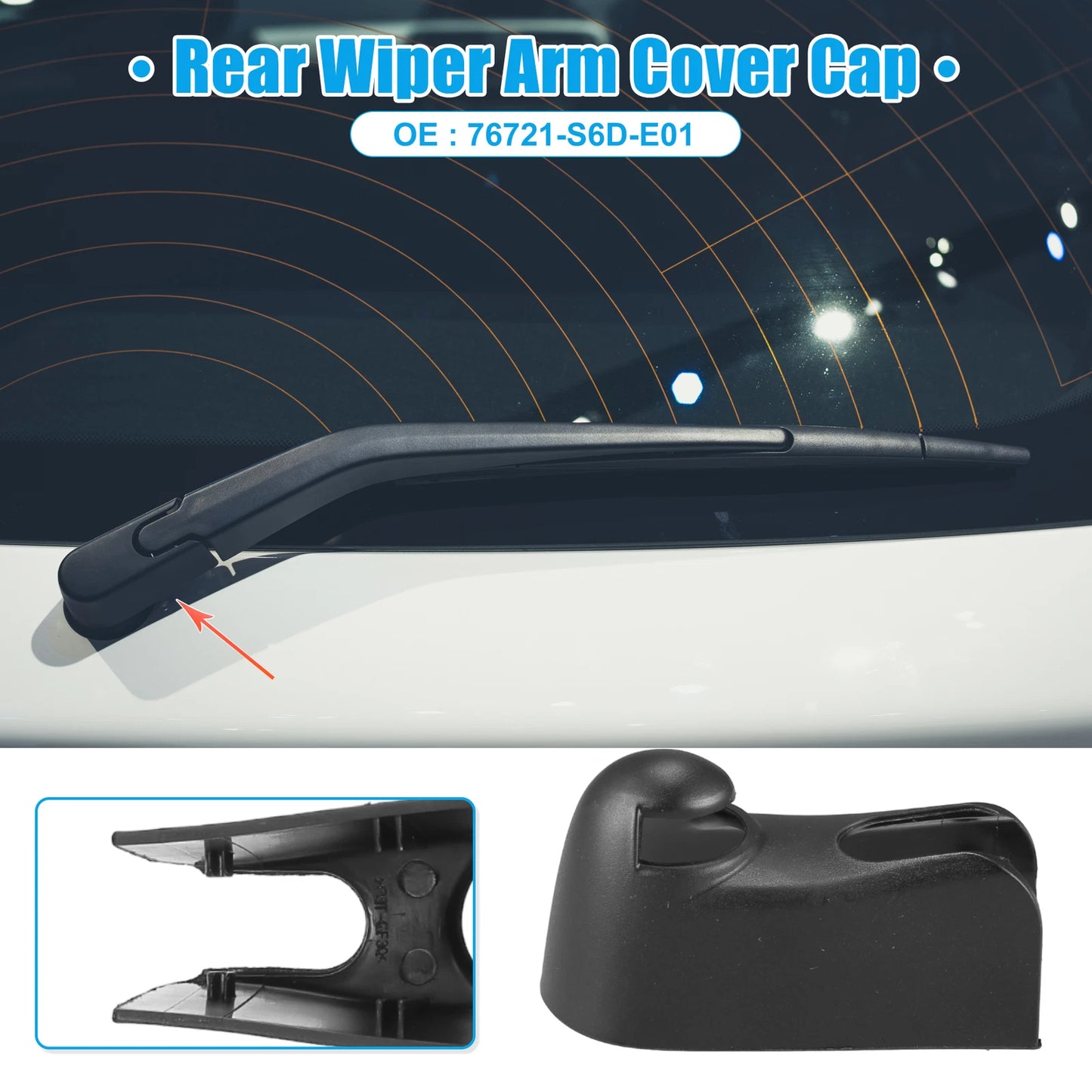 Rear Windshield Wiper Arm Nut Cover for Honda Civic 3dr Si (2002-2005)