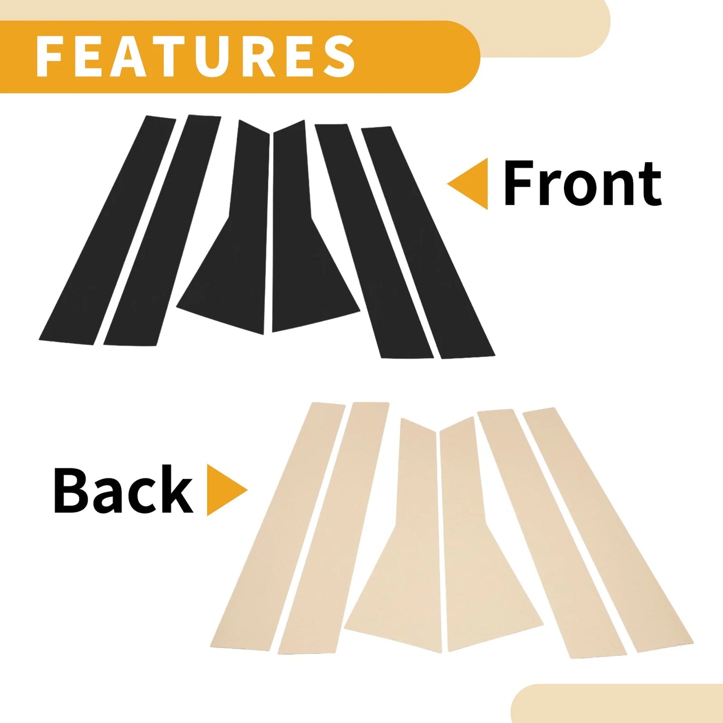 6 Pcs Door Pillar Window Trim for Honda CR-V (2011-2016) Black