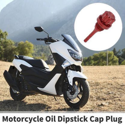 1 x Dipstick Cap Plug for Motorcycle Engine Crankcase Oil Level Red