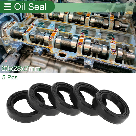 Oil Seal 20x28x7mm Black 5 Pcs