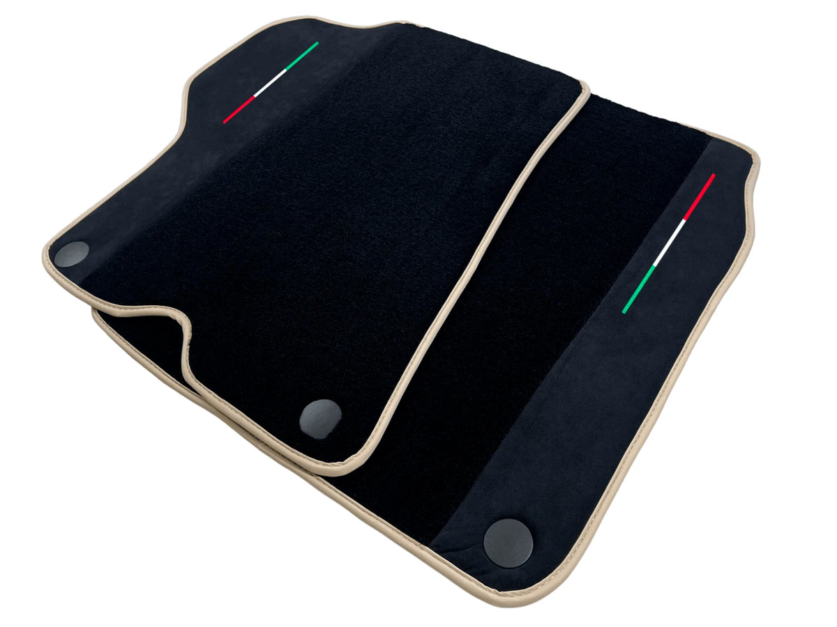 Black Floor Mats for Ferrari California with Alcantara Beige Trim (2008-2014)