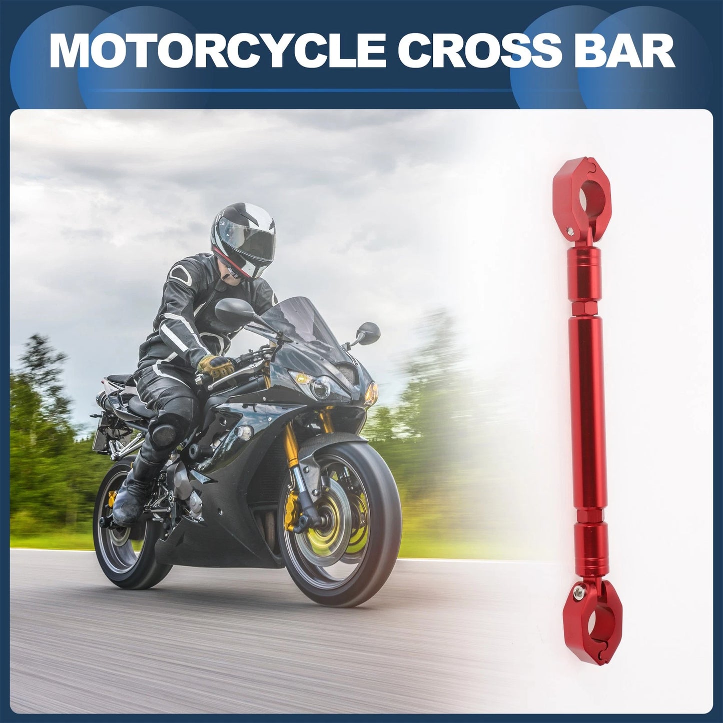 Cross Bar, Handlebars 31cm/12.20in Motorcycle Handlebar Red