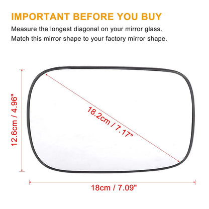 Heated Right Side Rearview Mirror Glass for Volvo XC70 XC90 (2001-2006)