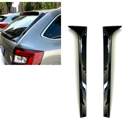 2 x Rear Window Canard Spoiler Covers for Skoda Octavia Estate (2014-2019)